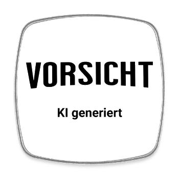 Vorsicht KI Generiert - Viereckiger Kühlschrankmagnet - Weiß - Vorne