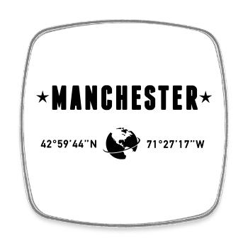 Manchester UK Coordinates Planet Earth - Square fridge magnet - white - Front
