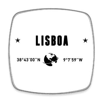 Lisboa Portugal Coordinates Planet Earth - Square fridge magnet - white - Front