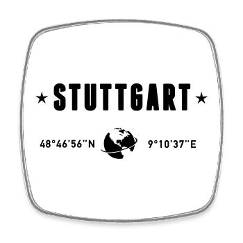 Stuttgart Germany Coordinates Gps Globe - Square fridge magnet - white - Front