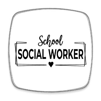 Travail social scolaire Conception du travail social scolaire - Magnet carré - blanc - Devant