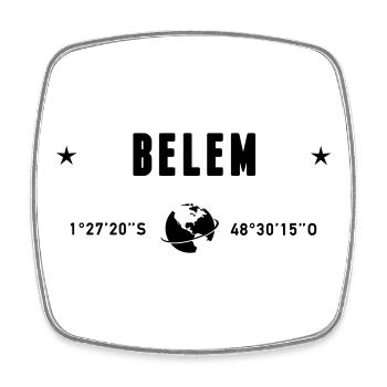Belem Brazil Coordinates Gps Globe - Square fridge magnet - white - Front