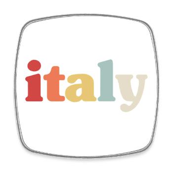 Italy Retro Italian - Square fridge magnet - white - Front