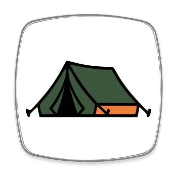 Camping sous tente Camp d’été Scout en plein air - Magnet carré - blanc - Devant