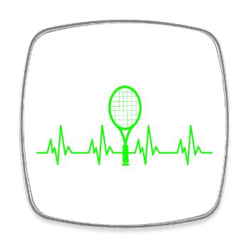 Tennis Herzschlag Tennisspieler - Viereckiger Kühlschrankmagnet - Weiß - Vorne