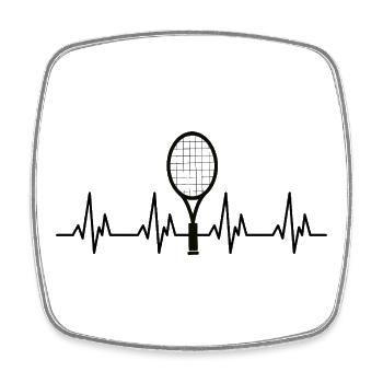 Cadeau Sport Tennis Heartbeat - Magnet carré - blanc - Devant