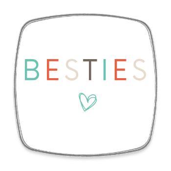 Meilleures amies Meilleures amies Meilleures copines - Magnet carré - blanc - Devant