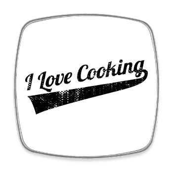 I Love Cooking - Square fridge magnet - white - Front