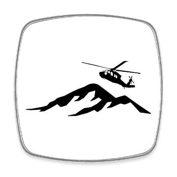 Mont Montagnes Helicopter - Magnet carré - blanc - Devant