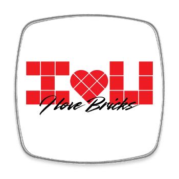 Clamping Blocks Love - Square fridge magnet - white - Front