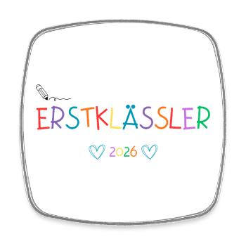 Erstklässler Einschulungsgeschenk Schulkind 2026 - Viereckiger Kühlschrankmagnet - Weiß - Vorne