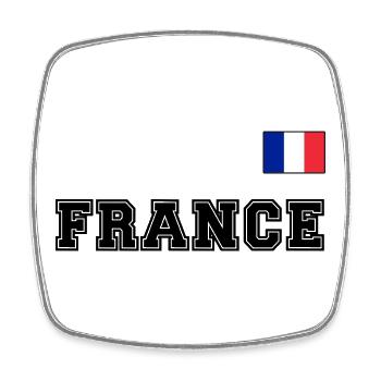 Look maillot de France - FRANCE avec drapeau - Magnet carré - blanc - Devant