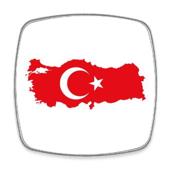 TÜRKEI TÜRKIYE TÜRKISCHE Europa Sport Fan - Viereckiger Kühlschrankmagnet - Weiß - Vorne