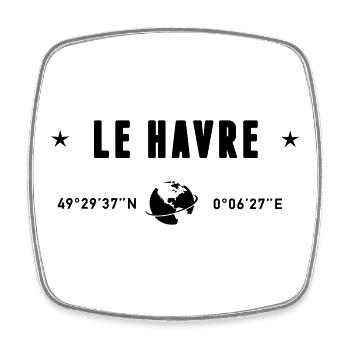 Le Havre France Coordonnées Gps Globe - Magnet carré - blanc - Devant