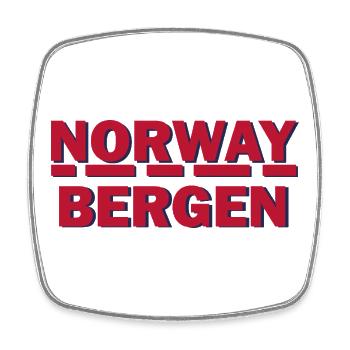 Bergen Nordic Bold Crest - Magnet carré - blanc - Devant