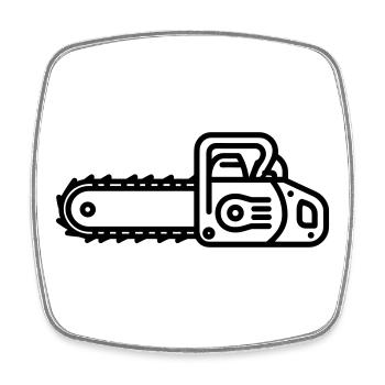 chainsaw - Square fridge magnet - white - Front