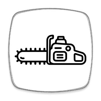 chainsaw - Square fridge magnet - white - Front