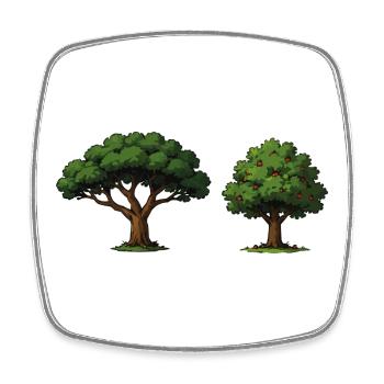 Baumduo Apfelbaum im Gleichgewicht - Viereckiger Kühlschrankmagnet - Weiß - Vorne