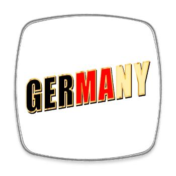Germany - Square fridge magnet - white - Front
