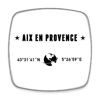 Aix En Provence Coordonnées Globe - Magnet carré - blanc - Devant