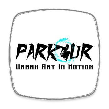 Parkour - Viereckiger Kühlschrankmagnet - Weiß - Vorne
