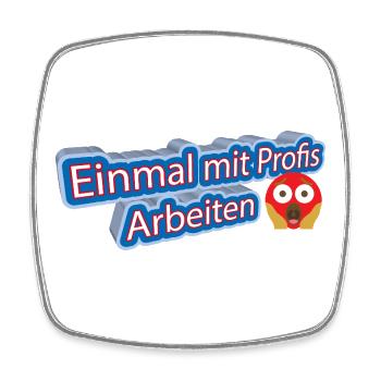 Einmal_mit_Profis - Viereckiger Kühlschrankmagnet - Weiß - Vorne