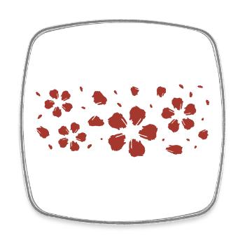 Abstraktes rotes florales Pinselmuster - Viereckiger Kühlschrankmagnet - Weiß - Vorne
