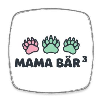 Mama Bear 3 Bear Paw Mother of Three - Square fridge magnet - white - Front