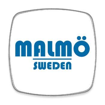 Malmo Sweden - Square fridge magnet - white - Front