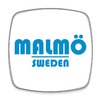 Malmo Sweden - Square fridge magnet - white - Front