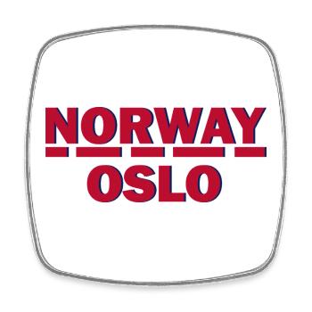 Norway Oslo Retro Emblem - Square fridge magnet - white - Front