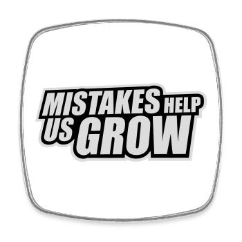 Mistakes Help Us Grow Lustig Motivational Wachstum - Viereckiger Kühlschrankmagnet - Weiß - Vorne