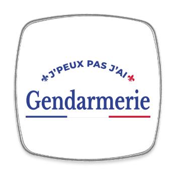 Gendarme Cadeau Humour Personnalisé - Magnet carré - blanc - Devant