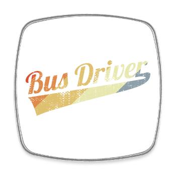 Bus Driver Retro Look - Square fridge magnet - white - Front