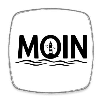 MOIN Leuchtturm – Maritimer Küstenlook - Viereckiger Kühlschrankmagnet - Weiß - Vorne
