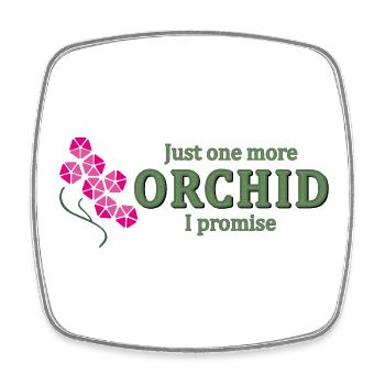 Juste une autre orchidée, je te le promets – Art floral drôle - Magnet carré - blanc - Devant