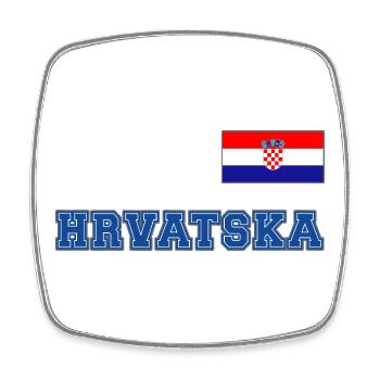 Kroatien Trikot Look – HRVATSKA mit Fahne Flagge - Viereckiger Kühlschrankmagnet - Weiß - Vorne