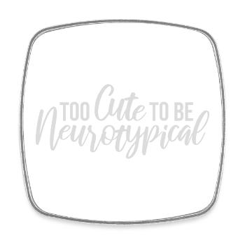 Too Cute To Be Neurotypical Lustig Autismus Logo - Viereckiger Kühlschrankmagnet - Weiß - Vorne