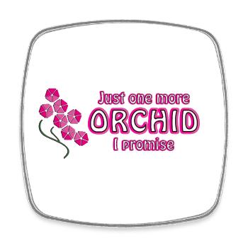 Encore une orchidée, je te le promets – l’art floral - Magnet carré - blanc - Devant