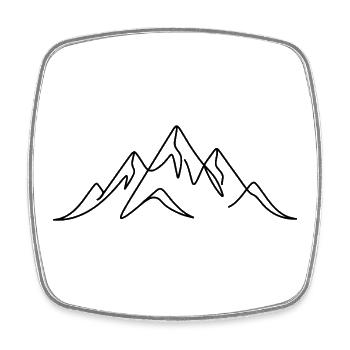 Gebirge - Viereckiger Kühlschrankmagnet - Weiß - Vorne