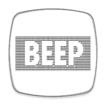 bip, ASCII Art rétro computing - Magnet carré - blanc - Devant