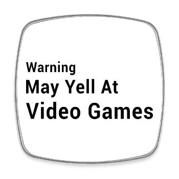 Avertissement : Peut-être crier sur les jeux vidéo - Jeux drôles - Magnet carré - blanc - Devant