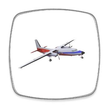 Avion de ligne bimoteur - Magnet carré - blanc - Devant