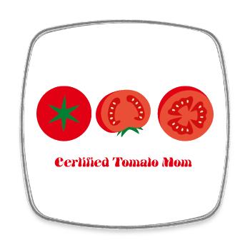 Certified Tomato Mom - Square fridge magnet - white - Front