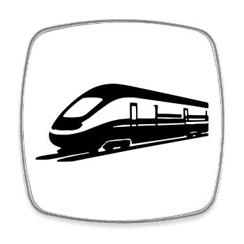 Train - Square fridge magnet - white - Front