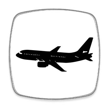 avion - Magnet carré - blanc - Devant