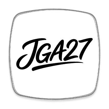 JGA27 Party - Magnet carré - blanc - Devant