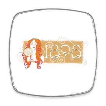 Gustav Klimt, logo de la poitrine : Nuda Veritas 1898 - Magnet carré - blanc - Devant