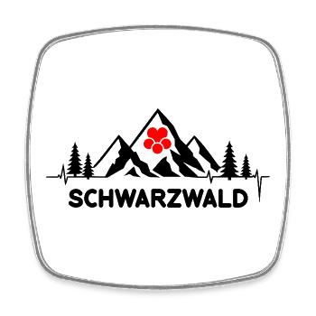 Schwarzwald mit Herzschlag und Herz Hut Berge - Viereckiger Kühlschrankmagnet - Weiß - Vorne
