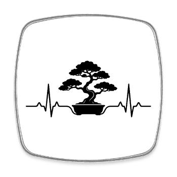 Bonsaï Plant Heartbeat Bonsai - Magnet carré - blanc - Devant